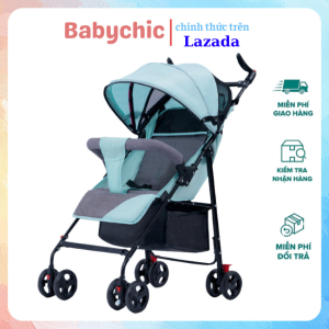 Xe đẩy gấp gọn cho bé Babychic  Xe đẩy chống gù lưng cho bé nhờ thiết kế đỡ lưng cứng bánh xe xoay 360 độ có bộ phanh