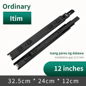 Black Heavy Duty Drawer Slides - 3-Section Full Extension Ball Bearing Guides (1 Pair) Fast delivery COD