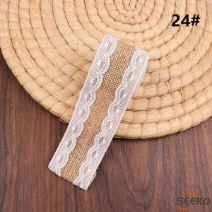 Seeko 2m Handmade Decorations Linen Volume Burlap Ribbon Cloth Roll Lace DIY Manual Accessories