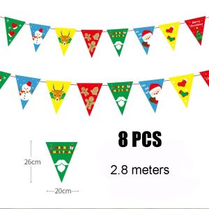 Christmas Pom Poms Garland Rainbow Colorful Hanging Felt Balls Banners Wall Tree Mantel Decorate Christmas Decorations 聖誕節 裝飾品 圣诞节装饰 圣诞树