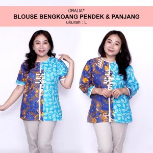 Blouse Batik Big Size Wanita Atasan Batik Jumbo Model Blus Jumbo Kerja Batik / Atasan Big Size Kerja Wanita / Pakaian Batik Seragam Kantor Bahan Katun / Pakaian Batik Kekinian Model Terbaru Super Big