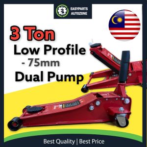 Autozone 3 Ton Low Profile Double Pump Floor Jack Heavy Duty 75mm 500mm 33kg