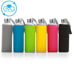 Combo 5 Bình Nước Thuỷ Tinh Nắp Dây Xách 500 Ml Có Vỏ Bọc Vải Giữ Nhiệt Nhiều Màu Cao Cấp M3539