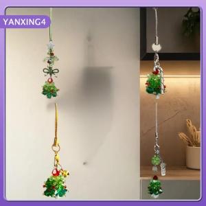【YANXING4】 Christmas Keyring Lightweight Crystal Beads Keychain Bag Hanging Decoration Cute Christmas Tree Phone Strap For Holidays Gifts