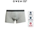 Quần Lót Nam Owen QLBR23834 Màu Xám Nhạt Dáng Boxer Slim Fit Vải Cotton Cao Cấp Sịp Đùi Thoáng Mát Dễ Chịu Co Giãn. 