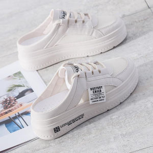 Sepatu Wanita Import Slip On Tali Wanita Simple Sintetis Putih Polos 070