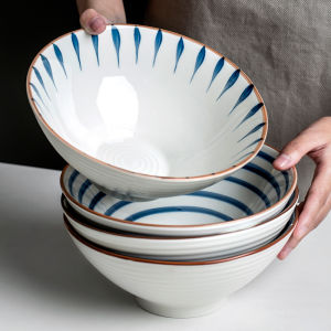 【Fast delivery】Japanese ceramic bowl ramen bowl tableware set mixed salad bowl household noodles rice bowl soup bowl large creative  ramen bowl tableware set mixed salad bowl household noodles rice bowl soup bowl large creative Japanese ceramic bowl