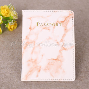 O-KAY Tas Paspor Klip Tiket Klip Paspor Marmer Penutup Paspor Perjalanan Pemegang Klip Paspor Pemegang Kartu Kredit Tas Pemegang Kartu Kredit Folder Identifikasi Mode Penutup Paspor