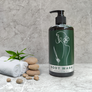 Botol Tempat Sabun Cair Shampoo Pump Dispenser Sabun Shampoo Aesthetic 500ml Motif Line Art