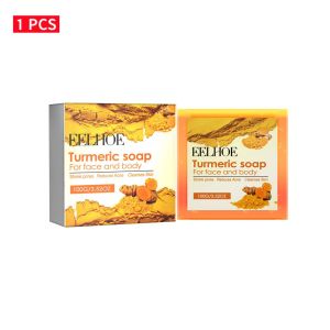LAMEILA EELHOE Turmeric Cleansing Soap Hydrating Moisturizing Deep Cleansing Oil Control Whitening Brightening Mild Refreshing Turmeric Cleansing Soap Face Skin Care