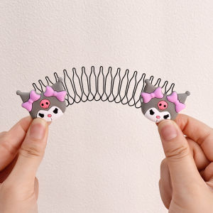 New Sanrio Lala Broken Hair Comb Cartoon Melody Kuromi Invisible Bangs Hair Clip Kids Girls Sweet Flower Bear Headdress Head Broken Hair Finishing Artifact