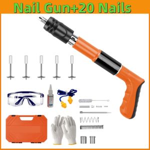 【Free 320 Nails 】Mini Steel Nail Gun Power Tool Cordless Tufting Gun Rivet Gun Tool Ceiling Artifact Concrete Wall Fastening Nail Punch Gun