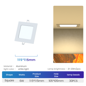 Ultrathin Recessed Ceiling Light Tricolor/Daylight/Warm Light 18W 15W 12W 9W 6W LED Downlight  Panel Light for Indoor Room(Round/Square)