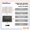 Homelux Portable Gas Stove 2 in 1 Infrared Cassette Grill Plate & Pan BBQ Stove Skewer Camping High Quality HPB-8008B Dapur Gas. 