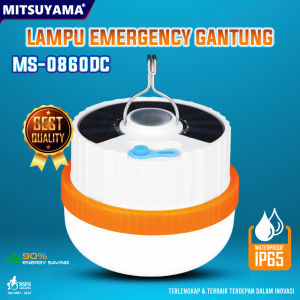 Lampu Emergency Gantung solar panel 60W IP65 Mitsuyama MS-0860DC - lampu tenda bulat model bakpau