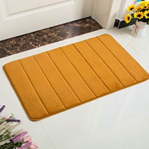 Coral Fleece Entrance Door Mat Bathroom Anti-slip Foot Mat Entrance Door Vacuum Clean Foot Mat Striped