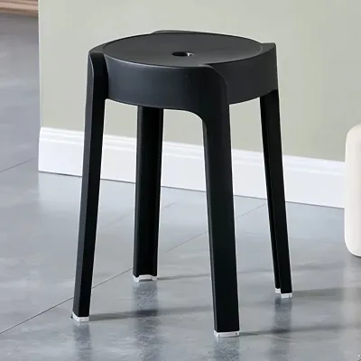 Stackable Plastic Chair Round Household Stool Dining Chair Nordic Kerusi Makan Colourful Chair