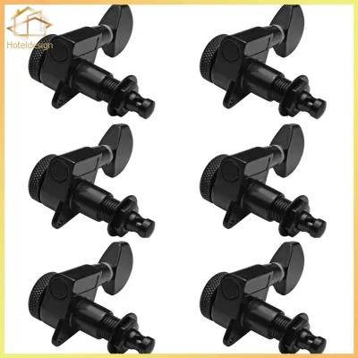 6Pcs Guitar Locking Tuners Black Locking Tuners Sealed Machine Heads Tuners for Acoustic Or Electric Guitar
