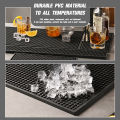 Black Bar Mat Rubber Bar Service Mat, PVC Heat-resistant Drain Mat Bar Spill Mat, Food Safety Quality Drip Mat, Stylish Bar Mat for Spills, Anti-Slip Countertop Mat Bar Accessories, Great Mat for Bar, Kitchen, Restaurant. 