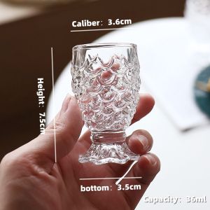 6PCS European carved glass wine glasses Mini red wine glasses Restaurant hotel wine glass set