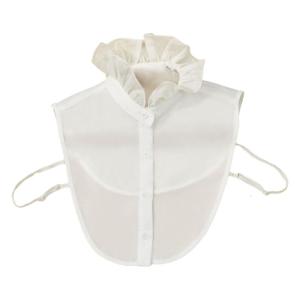 Vintage Ruffled Mock Neck False Collar Detachable Blouse Button Down Half Shirt Crop Top Clothing Accessory for Women