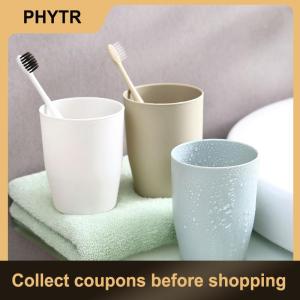 【PHYTR】 Bathroom Tumblers Plastic Mouthwash Cup Coffee Tea Water Mug Home Travel Simple Solid Color Toothbrush Holder Drinkware Cup