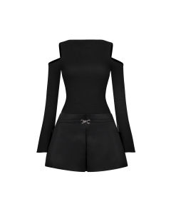 Đầm thiết kế khoét vai tùng xếp ly MOLLYNISTA quyến rũ thanh lịch nữ tính cao cấp đi chơi đi tiệc