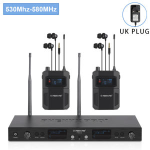 Phenyx Pro PTM-22 nhét tai không dây hệ thống giám sát Kép Trong Tai Màn Hình Cho Các Nhạc Công Mono Màn Hình Sân Khấu Kim Loại IEM 2 Bodypacks 50 UHF Tần số Rack Mount 164ft Phạm Vi Cho Studio Band