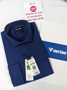 [Việt Tiến Sale] Sơ Mi Dài Tay - Super Slim (dáng áo siêu ôm) - Vạt Bầu - Màu xanh than trơn  - size 40 (lẻ size)