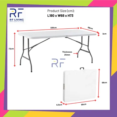 RF Living 4FT / 6FT Foldable table Folding table Banquet Table Event Catering Hall Folding Table Meja Lipat Niaga 4 Kaki 6 Kaki