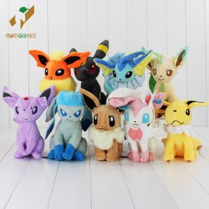 Gấu bông pokemon các cấp tiến hóa của Eevee nhân vật anime Sylveol Vaporeon Leafeon Glaceon Jolteon Umbreon