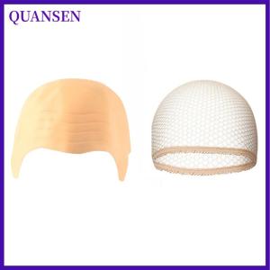 QUANSEN ชุดหมวกหัวโล้นทำจากยางสำหรับผู้ใหญ่หมวกแฟนซีหมวกคอสเพลย์หมวกวิกผมปลอมอุปกรณ์เสริมสำหรับการเล่นบนเวทีภาพยนตร์กิจกรรมคลับปาร์ตี้ฮาโลวีน1 2 4ชิ้น