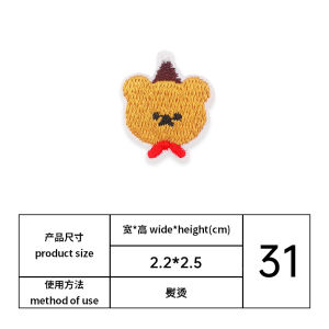 022 Lovely Little Bear Head Series Emoji Decoration DIY Embroidery Patches Sticker/ Ironing Self-adhesive fabric Haberdashery
