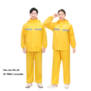 Yellow Rain Coat Set Motorcycle Bicycle Outdoor Waterproof Raincoat For Man and Women Reflective