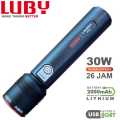 SENTER LED ZOOM LUBY L-AL8002 50WATT TAHAN HINGGA 26JAM - CAHAYA TERANG - WATERPROOF. 