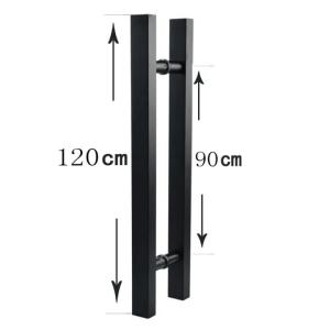 304 Heavy duty stainless steel frosted black push pull door handle glass door wood door handle grab bar