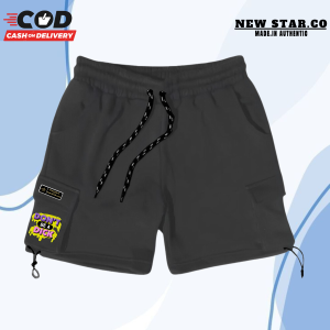 COD Celana Pendek Cargo Pria Distro Dewasa Bahan Fleece Adem Murah Warna hitam terbaru 2024 Size M-XXL