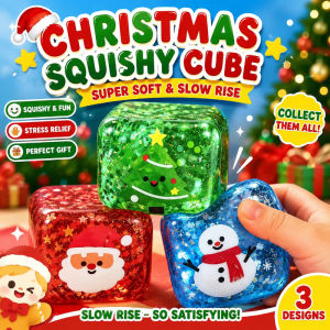 New Christmas Cube Squishy Toy Soft Slow Rebound Squeeze Ball Stress Relief Toy for Kids Gifts