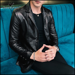 FUGUINIAO 2022 mens jackets new casual style slim thin leather jackets Mens Jacket