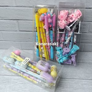 12 PCS PENA GANTUNG KARAKTER / PEN ATK SEKOLAH KANTOR FANCY MINI BOOK SANRIO KUROMI ISI 3/6/12 PCS