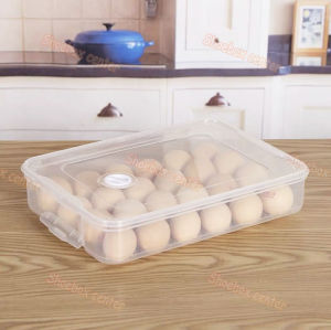 กล่องเก็บไข่ 24 ฟอง พร้อมฝาปิด กล่องใส่ไข่ ป้องกันไข่แตก วางซ้อนกันได้ ประหยัดพื้นที่ (ราคาต่อ 1 กล่อง)