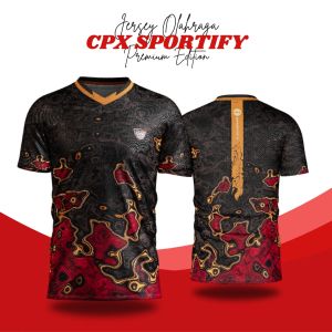 Baju Jersey Olahraga Pria DryFit Lengan Pendek Running CPX Sport Futsal GYM Lari Full Printing