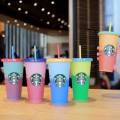 Starbucks Coffee "Confetti" Changing Color Tumbler Transparent Cup. 