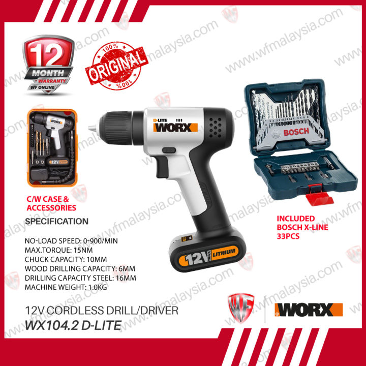 Onerbl AC/DC Adapter Compatible With Worx D-Lite 12V Cordless Drill - Replacement 12.6-13.6V Power Supply Charger