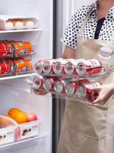 LOCAL SELLER Refrigerator Storage Box Drawer Type Storage Box PET Refrigerator Finishing Rack Self Rolling Can