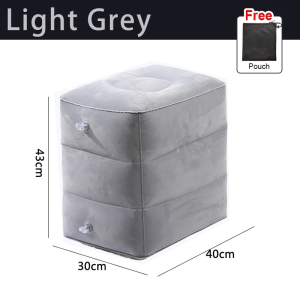 [✅SG Ready Stock]PVC 3 Layers Inflatable Adjustable Height Travel Foot Rest Leg Rest Pillow Footrest On Airplane Car Bus