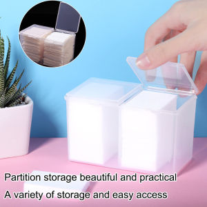 Multicolor 2 Compartments Polish Remover Cotton Pad Storage Box Makeup Organizer Case Nail Art Cotton Container