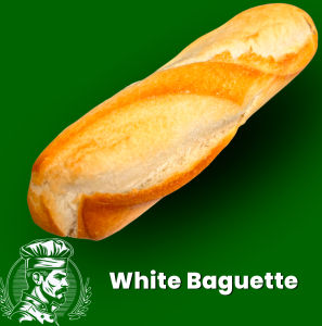 ขนมปัง White Baguette ฝรั่งเศสแท้ อบสดใหม่ กรอบนอกนุ่มใน พร้อมส่งทั่วไทย 20cm. 110g. 1 ชิ้น