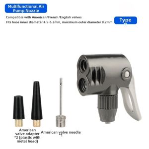 DORADO 7 Styles Bicycle Hand Floor Pump Nozzle Adapter Plastic Black Schrader/Presta Dual Head Convertor Bike Scooter Ball Integrated for MTB Road Bike