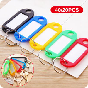 Ready Stock: 40pcs Plastic Key Tags Travel Bag and Luggage ID Label Tags with Ring and Clear Window Free Ship Cheap Price